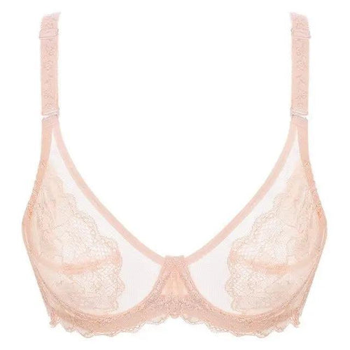 Elegance Transparent Bras For Women Ultra Thin Lace Bralette Underwire Push Up Plus Big Size Top Summer 34 36 38 40 ABCD Cup